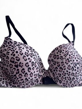 Victoria's Secret pink leopard print perfect coverage Cotton Demi bra Size 36C